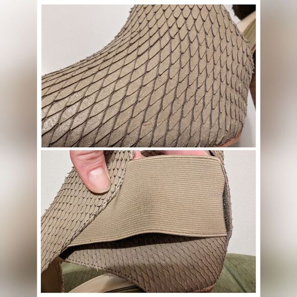 Botkier Leather Maddy Peep Toe Bootie Heels in Light Olive Green 8.5 - Picture 6 of 11